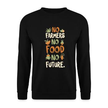 No Farmers No Food No Future Bauer Landwirt - Unisex Pullover - Schwarz - Vorne - Alina (178cm) & Michal (187cm)