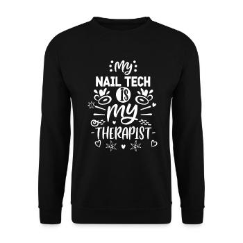 My Tech Nail Is My Therapist Nail Art - Unisex Sweatshirt - black - Front - Alina (178cm) & Michal (187cm)