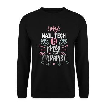 My Tech Nail Is My Therapist Nail Art - Unisex Sweatshirt - black - Front - Alina (178cm) & Michal (187cm)