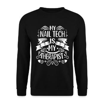 My Tech Nail Is My Therapist Nail Art - Unisex Sweatshirt - black - Front - Alina (178cm) & Michal (187cm)