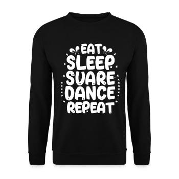 Eat Sleep Square Dance Repeaat - Unisex Pullover - Schwarz - Vorne - Alina (178cm) & Michal (187cm)