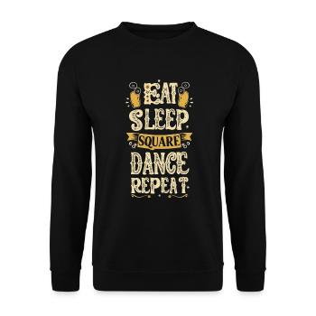 Eat Sleep Square Dance Repeat - Unisex Pullover - Schwarz - Vorne - Alina (178cm) & Michal (187cm)