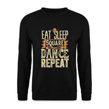 Eat Sleep Square Dance Repeat - Unisex Pullover - Schwarz - Vorne - Alina (178cm) & Michal (187cm)