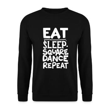 Eat Sleep Square Dance Repeat - Unisex Pullover - Schwarz - Vorne - Alina (178cm) & Michal (187cm)