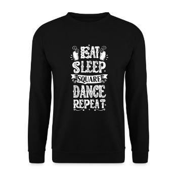 Eat Sleep Square Dance Repeat - Unisex Pullover - Schwarz - Vorne - Alina (178cm) & Michal (187cm)
