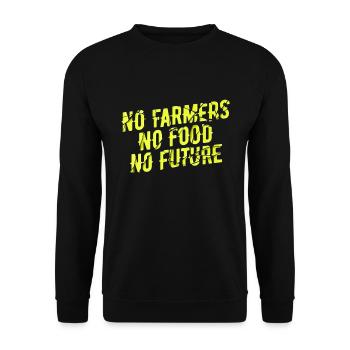No Farmers No Food No Future Bauer Landwirt - Unisex Pullover - Schwarz - Vorne - Alina (178cm) & Michal (187cm)