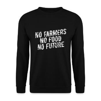 Pas d’agriculteurs, pas de nourriture, pas d’avenir, d’agriculteur, d’agriculteur - Sweat-shirt Unisexe - noir - Devant - Alina (178cm) & Michal (187cm)