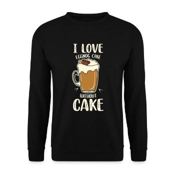I Love Eggnoc Cake Without Cake - Unisex Pullover - Schwarz - Vorne - Alina (178cm) & Michal (187cm)