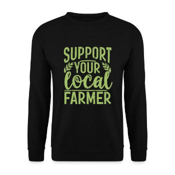 Support Your Local Farmer Bauer Landwirt - Unisex Pullover - Schwarz - Vorne - Alina (178cm) & Michal (187cm)