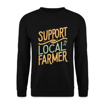 Soutenez votre agriculteur local Bauer Landwirt - Sweat-shirt Unisexe - noir - Devant - Alina (178cm) & Michal (187cm)