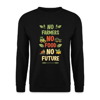 No Farmers - No Food - No Future Farmer - Unisex Sweatshirt - black - Front - Alina (178cm) & Michal (187cm)