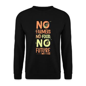No Farmers - No Food - No Future Farmer - Unisex Sweatshirt - black - Front - Alina (178cm) & Michal (187cm)