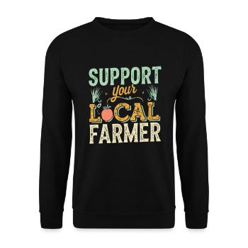 Support Your Local Farmer Bauer Landwirt - Unisex Pullover - Schwarz - Vorne - Alina (178cm) & Michal (187cm)