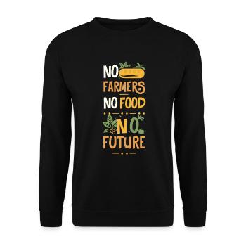 No Farmers - No Food - No Future Farmer - Unisex Sweatshirt - black - Front - Alina (178cm) & Michal (187cm)