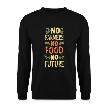 No Farmers - No Food - No Future Farmer - Unisex Sweatshirt - black - Front - Alina (178cm) & Michal (187cm)
