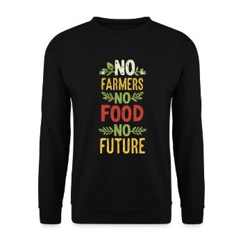 No Farmers - No Food - No Future Farmer - Unisex Sweatshirt - black - Front - Alina (178cm) & Michal (187cm)