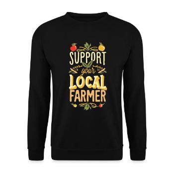 Soutenez votre agriculteur local Bauer Landwirt - Sweat-shirt Unisexe - noir - Devant - Alina (178cm) & Michal (187cm)