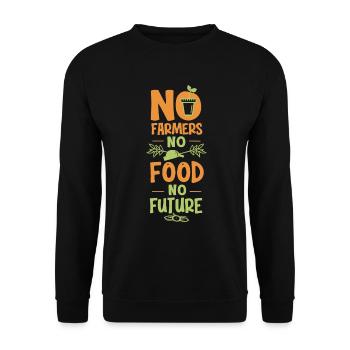 No Farmers - No Food - No Future Farmer - Unisex Sweatshirt - black - Front - Alina (178cm) & Michal (187cm)