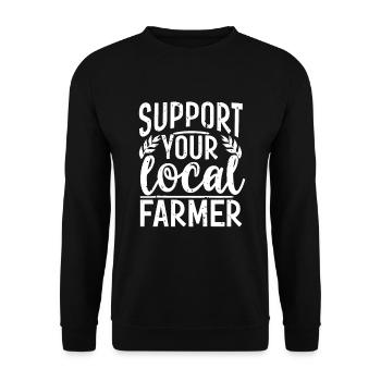 Soutenez votre agriculteur local Bauer Landwirt - Sweat-shirt Unisexe - noir - Devant - Alina (178cm) & Michal (187cm)