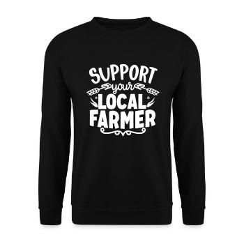 Support Your Local Farmer Bauer Landwirt - Unisex Pullover - Schwarz - Vorne - Alina (178cm) & Michal (187cm)
