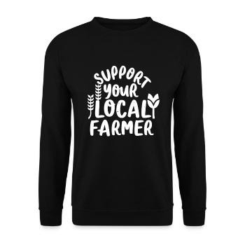 Soutenez votre agriculteur local Bauer Landwirt - Sweat-shirt Unisexe - noir - Devant - Alina (178cm) & Michal (187cm)