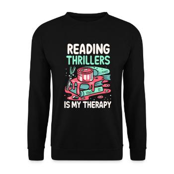 La lecture de thrillers est ma thérapie - Sweat-shirt Unisexe - noir - Devant - Alina (178cm) & Michal (187cm)
