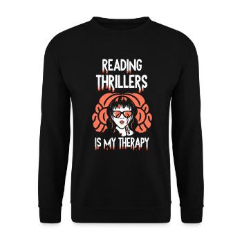 La lecture de thrillers est ma thérapie - Sweat-shirt Unisexe - noir - Devant - Alina (178cm) & Michal (187cm)