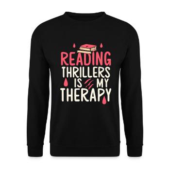 La lecture de thrillers est ma thérapie - Sweat-shirt Unisexe - noir - Devant - Alina (178cm) & Michal (187cm)