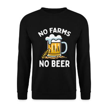 No Farms No Beer Farmers Demo Protest Farmer - Unisex Sweatshirt - black - Front - Alina (178cm) & Michal (187cm)