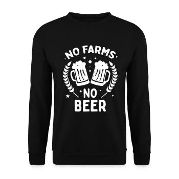 No Farms No Beer Bauern Demo Protest Landwirt - Unisex Pullover - Schwarz - Vorne - Alina (178cm) & Michal (187cm)