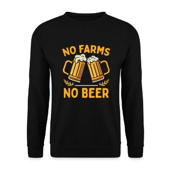 No Farms No Beer Farmers Demo Protest Farmer - Unisex Sweatshirt - black - Front - Alina (178cm) & Michal (187cm)