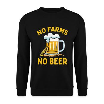 No Farms No Beer Farmers Demo Protest Farmer - Unisex Sweatshirt - black - Front - Alina (178cm) & Michal (187cm)