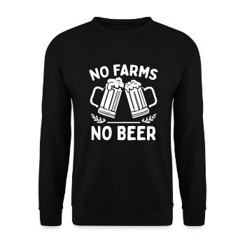 Pas de fermes Pas de producteurs de bière Démo Protestation Agriculteur - Sweat-shirt Unisexe - noir - Devant - Alina (178cm) & Michal (187cm)