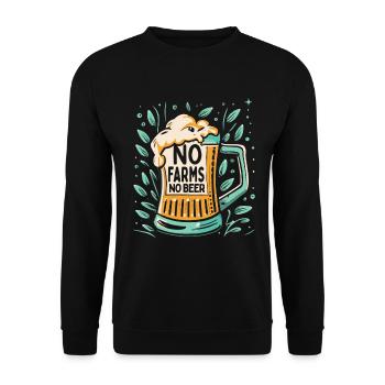 No Farms No Beer Farmers Demo Protest Farmer - Unisex Sweatshirt - black - Front - Alina (178cm) & Michal (187cm)