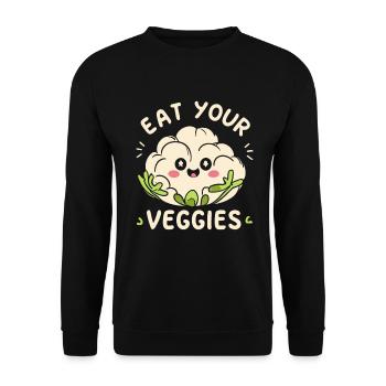 Eat Your Veggies Vegetable Lover Vegan Vegan - Unisex Sweatshirt - black - Front - Alina (178cm) & Michal (187cm)