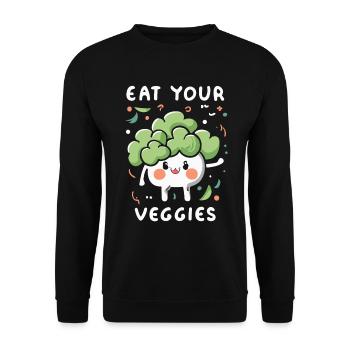 Eat Your Veggies Vegetable Lover Vegan Vegan - Unisex Sweatshirt - black - Front - Alina (178cm) & Michal (187cm)