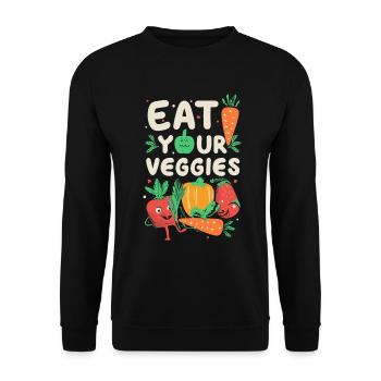 Eat Your Veggies Vegetable Lover Vegan Vegan - Unisex Sweatshirt - black - Front - Alina (178cm) & Michal (187cm)