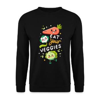 Eat Your Veggies Vegetable Lover Vegan Vegan - Unisex Sweatshirt - black - Front - Alina (178cm) & Michal (187cm)