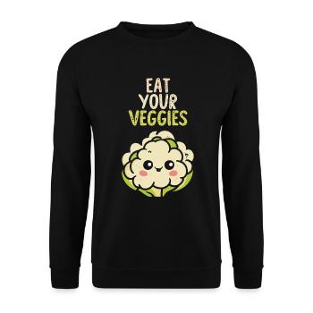 Eat Your Veggies Vegetable Lover Vegan Vegan - Unisex Sweatshirt - black - Front - Alina (178cm) & Michal (187cm)
