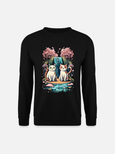 cute kawaii kitten japan - Unisex Sweatshirt - black