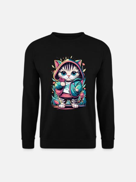 cute kawaii kitten japan - Unisex Sweatshirt - black