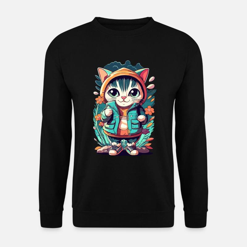 cute kawaii kitten japan - Unisex Sweatshirt - black