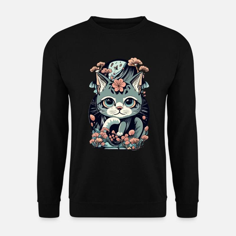 cute kawaii kitten japan - Unisex Sweatshirt - black