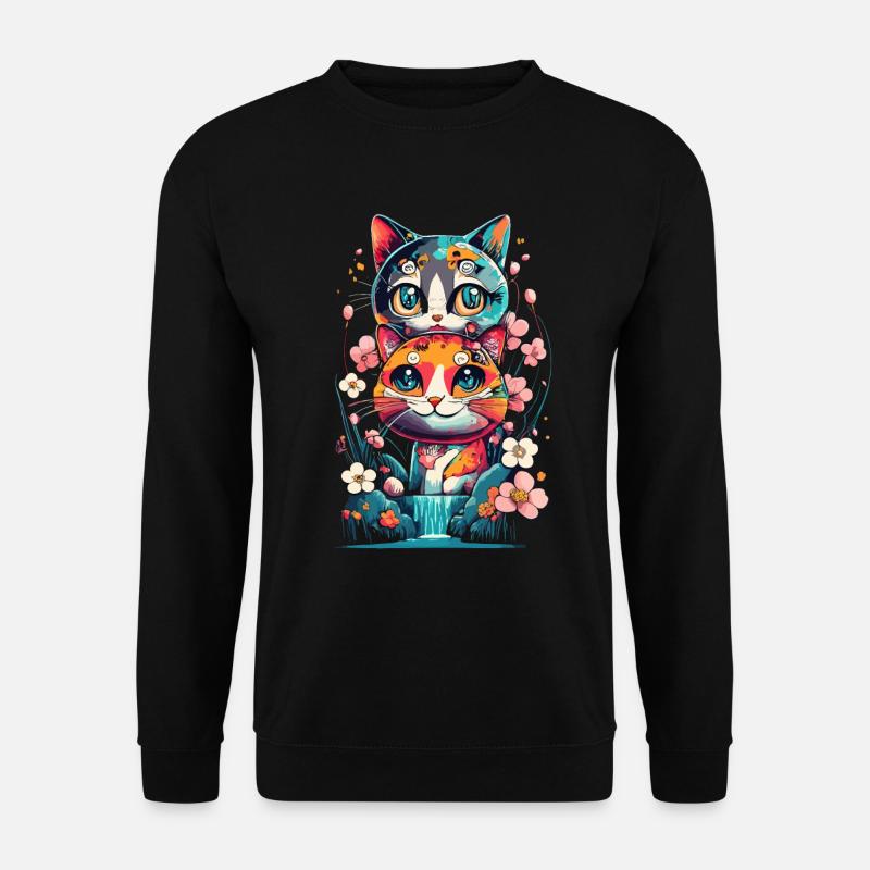 cute kawaii kitten japan - Unisex Sweatshirt - black