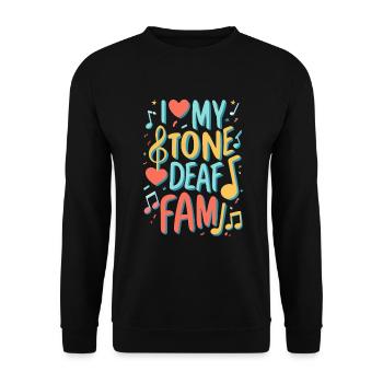 JE DÉTESTE MA FAMILLE SOURDE - Sweat-shirt Unisexe - noir - Devant - Alina (178cm) & Michal (187cm)
