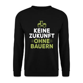 Keine Zukunft ohne Bauern Landwirtschaft Landwirt - Unisex Pullover - Schwarz - Vorne - Alina (178cm) & Michal (187cm)