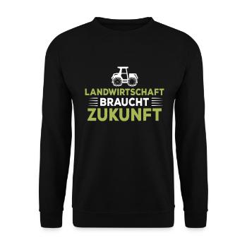 Landwirtschaft braucht Zukunft Bauer Demo Landwirt - Unisex Pullover - Schwarz - Vorne - Alina (178cm) & Michal (187cm)