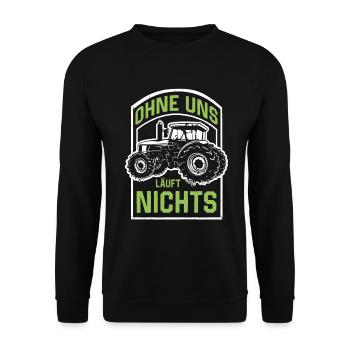 Ohne uns läuft nichts Protest Großdemo Demo Streik - Unisex Pullover - Schwarz - Vorne - Alina (178cm) & Michal (187cm)