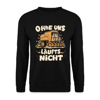 Ohne uns läuft nichts Protest Großdemo Demo Streik - Unisex Pullover - Schwarz - Vorne - Alina (178cm) & Michal (187cm)