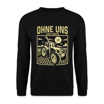 Ohne uns läuft nichts Protest Großdemo Demo Streik - Unisex Pullover - Schwarz - Vorne - Alina (178cm) & Michal (187cm)